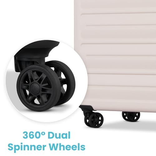 Westridge Hardshell Luggage Set - 3 Piece Set - 20" Carry-On, 24” & 28” Checked Luggage Set with 360° Spinner Wheels - Expandable Suitcases for Extended Travel - Durable ABS Shell - Light Pink - Image 6