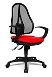 Topstar OP20QG21 Open Point SY - Silla giratoria de Oficina con reposabrazos, tapizado Color Rojo