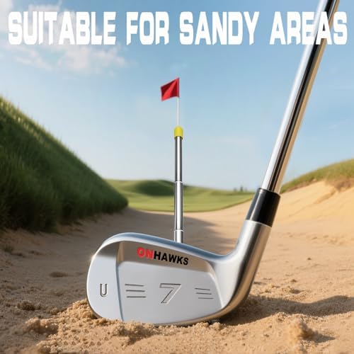 ONHAWKS Golf Alignment Rods - Club Alignment Sticks with Telescopic Magnetic Corrector Trainer Aid Tools Help Visualize and Align Your Golf Shots Club,Swing Aim Practice Accessories Golf Gifts - 4