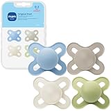 MAM Original Start Matte Baby Pacifiers 0-3 Months Newborns, BPA-Free Skin Soft Silicone Nipple, Developed with Medical Experts, Easy to Clean, 4 Count