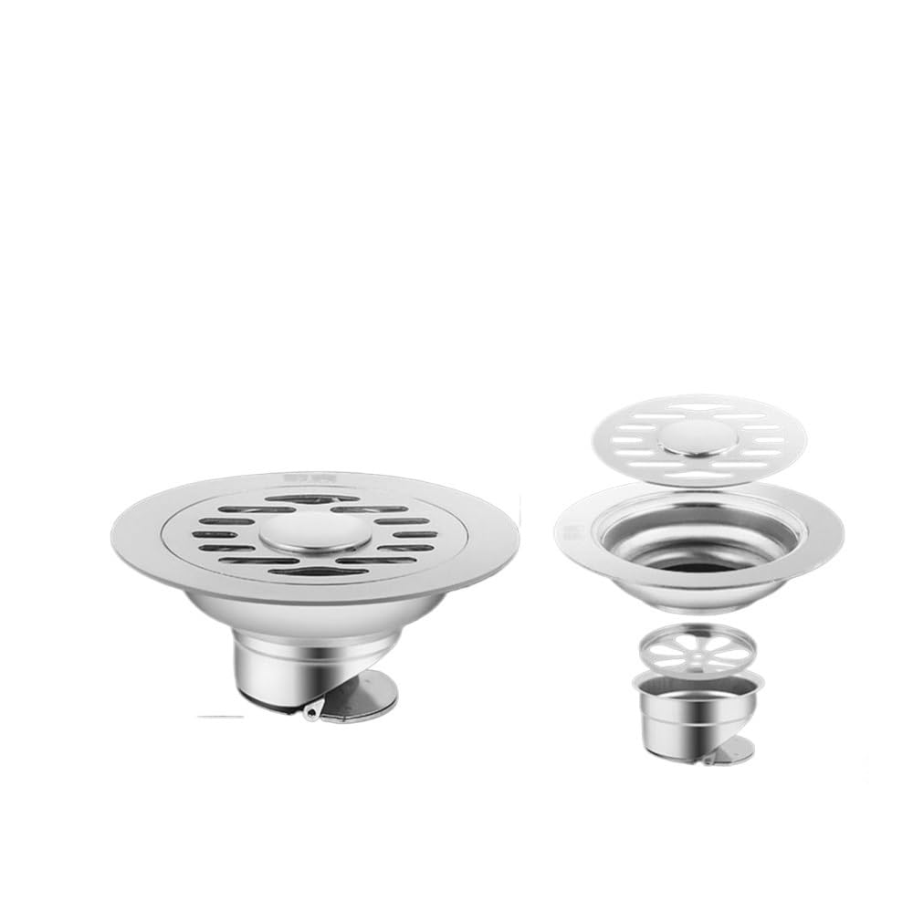 Jobaojiang H Cover Shower Floor Drain Backflow Preventer Square Sink Strainer Stainless Steel Dectable Drain Filter(H)