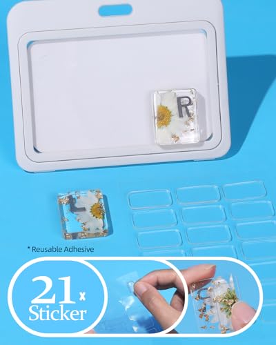 Image of Plifal Xray Markers with Lead Initials Flower - X-ray Markers White Dried Floral Glitter in Resin Radiology Include Reusable Adhesive Tapes to Nurse Radiologist Badge Reel Buddy, Easy to Identify