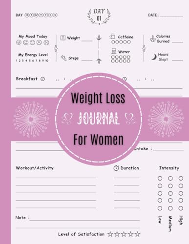 Ultimate Weight Loss Tracker for Women: 13-Week Journal to Achieve Your Fitness Goals with Workouts, Nutrition, and Body Measurements 1 41m953JuvkL