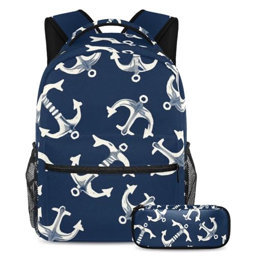 Sac à dos parfait pour les étudiants et voyages bleus marins style marin