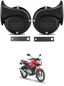 AYW Universal Windtone Jalwa Horn (2 and 4 wheelers), Black color, Heavy plastic body, Set of 2, 12V voltage For Pulsar 135 Universal For All Models