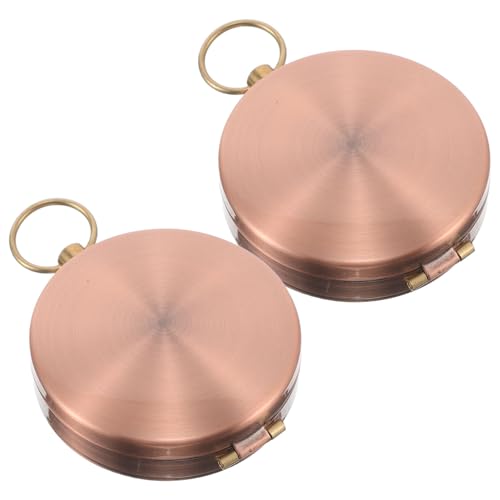 Boussole vintage en métal HEMOTON lot de 2 pour la randonnée et le camping