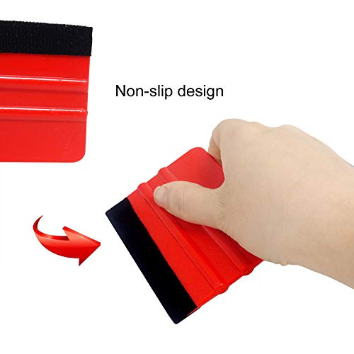 Image of Honbay 6PCS Plastic Felt Edge Squeegee Plastic Scraper Decal Applicator Car Wrapping Tool Kits for Car Vinyl Wrap, Window Tint, Wallpaper, Decal Sticker Installation