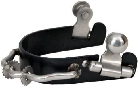 Showman Ladies/Youth Black Steel Bumper Rowel Spurs