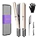 USHOW Hair Straightener, Titanium Floating Plates, 230F-450F, LCD Temp Display, Straightens Hair with Even Heat Distribution