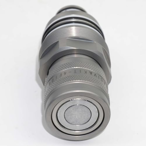 Image of 6680018 Female Flat Face Hydraulic Coupler (46mm) | 4BD4FI manifold block (46mm) skid steer loader (6680018) Electroplated Zinc Nickel Version