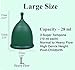 SHORDY Reusable Menstrual Cups (Large) Set of 2 with Mini Box, Medical Grade Silicone, Coupe Menstruelle, Safe Period Cup, Heavy Flow Kit, Feminine Hygiene, Tampons, Pads & Disc Alternative (Green)