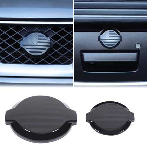 Image of Aunginsy Front Rear Tailgate Emblem Trim Cover Compatible with Nissan Frontier 2009-2017 Car Rear Trunk Emblem Badge Logo Cover Front Hood Grille Circle Ring Center Logo Decorative Cover Accessories