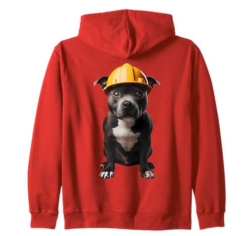 Staffordshire Bull Terrier Dog - Casco duro amarillo para trabajadores Sudadera con Capucha