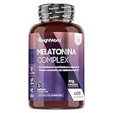 Melatonina 1mg con Camomilla, 400 Micro Compresse Vegane (1 Sola la Sera), 13+ Mesi di Scorta,...