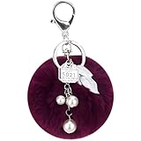 Shining crown Schlüsselanhänger Gepäckzubehör Schlüsselbund Kunstpelz Taschen Zubehör Geschenke Weicher Plüsch schwarz Rot