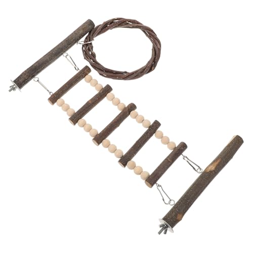 HEMOTON Parrot Training Ladder Set Bird Climbing Ladder Toy Wooden Bird Cage Accessory