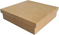 Caixa 100% MDF Cru (20x20x05) com Tampa Removível para Armazenamento e Organização