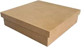 Caixa 100% MDF Cru (20x20x05) com Tampa Removível para Armazenamento e Organização