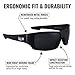 Locs Men's Hardcore Rectangle Sunglasses Matte Black Rubberized Frame
