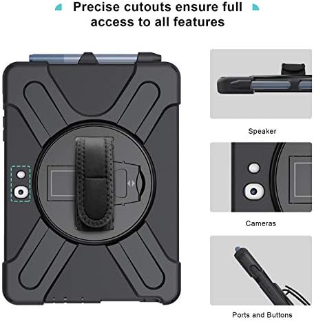 ProCase Shockproof Protective Case for Microsoft Surface Go 3 (2021) / Go 22020/ Surface Go2018, Rugged heavy-duty Cover with Kickstand, Hand Strap Shoulder Belt Black