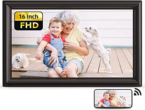Nexfoto Large 16 Inch 1080P Digital Photo Frame 32Gb With Remote Control, Wifi Digital Picture Frame With Ips Touch Screen, Easy To Share Photos Video Via App, Wall-Mountable, Gift For Grandparents #TOP25