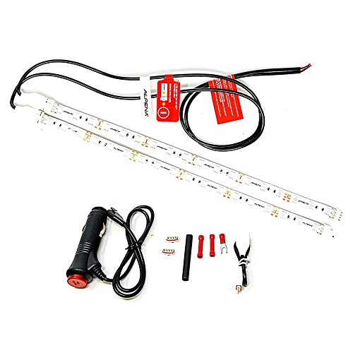 MAX Light Strip Starter Kit LED Lights for Car, Stick-On Exterior and Interior Car Lights, Decorative Lights for Inside Car, Plug and Play, 12V, 2 Strips, 12 Inches, Green - Alpena
