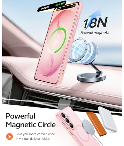 Image of FNTCASE for Samsung Galaxy S26+ Plus Case: [Fit for Magsafe] [Full Camera Protection + Screen Protector] Translucent Matte Military Grade - Shockproof Protective Phone Cover for S26 Plus - Pink