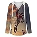 Motocross Rider Hoodies for Women V Neck Pullover Sweatshirts Long Sleeve Shirts Fashion Tops