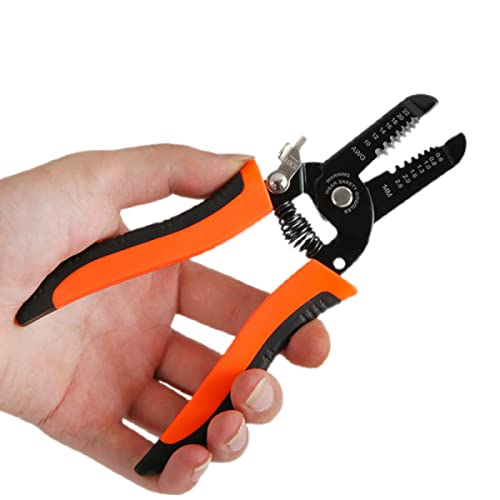 1Pcs Tools 7-In-1 Multi-Tool Cable Cutter Plier: Wire Stripper, Crimper, Cable Cutters, Heavy Duty Diagonal Cutting High-Leverage Plier,Electrician Special Bolt Cutters Cable Scissors（Orange） #TOP5