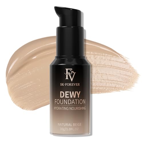FV Wasserfeste und langanhaltende Foundation, Leichtgewichtige und makellose Foundation mit strahlendem Glow, Feuchtigkeitsspendend, Ideal für einen frischen Teint, 30g (Natural Beige)