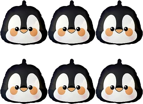 21.3" Penguin Balloons - 6Pcs Animal Penguins Head Foil Balloon for Christmas Winter New Year Birthday Baby Shower Party Decoration Supplier