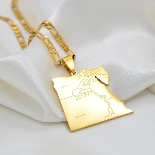 Pendentif Égypte en finition dorée collier mixte haute qualité - 2