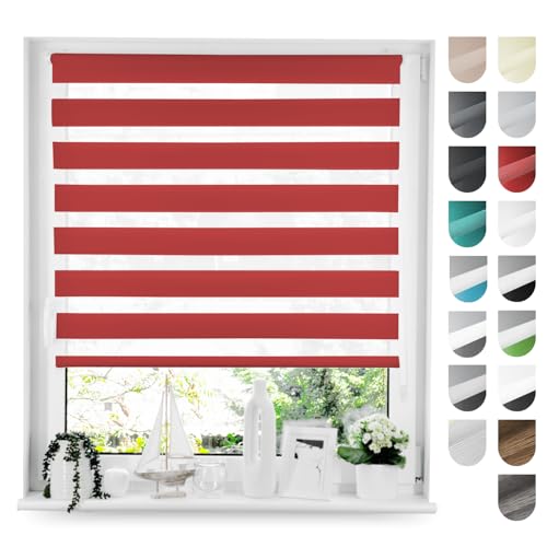 Tom'Shop Tom'Shop® Doppelrollo DuoRollo (Rot 85cm x 150cm) Duo Rollos für...
