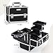 FRENESSA Makeup Train Case Makeup Case 11.8 Inch Large Cosmetic Box Organizer Travel Storage Professional Make Up Train Carrying Case with 6 Trays Locking Hard Vanity Storage Black