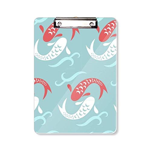 Carp Waves porte-bloc Totem japonais A4 rigide aux finitions soignées