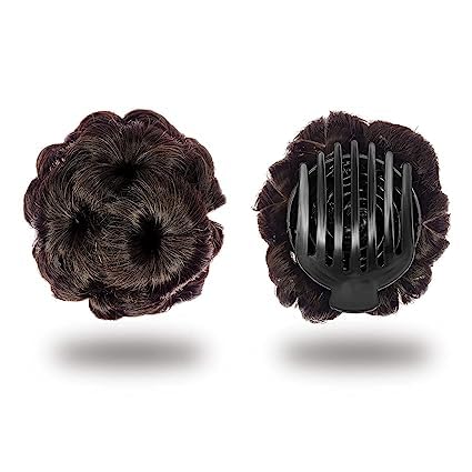 Hair Extensions For Girls 1Pc Clip In Extensions Synthetic Hair Updo Accessories Bun Hair Extension Fake Hair Buns Easy Bun Maker Bun Hair Maker Bun Hairpiece 1Pc (Brown)