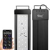hygger 25W Smart Aquarium Light, Bluetooth LED Light with App Control, Full Spectrum Fish Tank Light with 24/7 Lighting Cycle, 5 Modes, Adjustable Timer, for 18