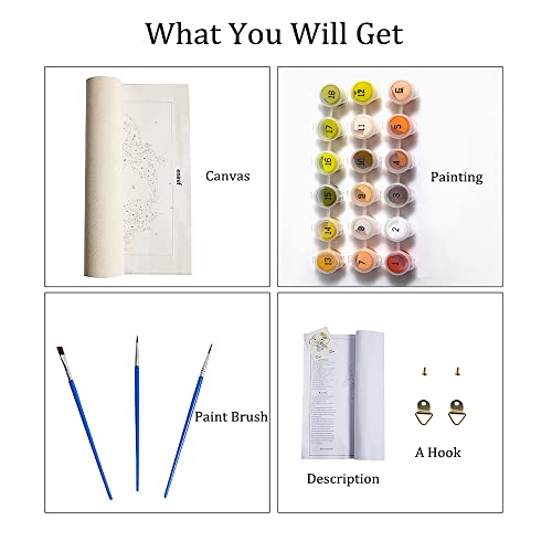 Lwzays Paint By Numbers For Adults And Kids Beginner, Painting By Number Kits On Canvas, Without Frame Diy Color Landscape Oil Painting Acrylic Paints, Home Wall Decor （4 Pack 12X16 In） #TOP7