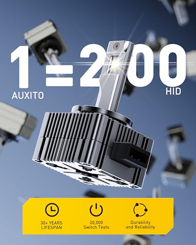 Image of AUXITO D3S Light Bulbs 50000LM 6500K Cool White, Pack of 2