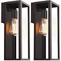 2-Pack Outdoor Wall Lanterns, 13'' Exterior Waterproof Wall Sconce with Clear Glass Shades, Oil Rubbed Bronze Porch Lights, Anti-Rust E26 Outdoor Lights for Outside Patio Garage Front Door House