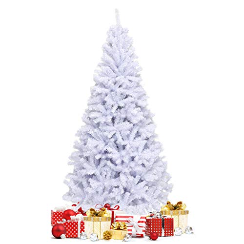 DORTALA 6ft White Christmas Tree Classic Pine Tree PVC Material Thicken Tips(White) by DORTALA - Used condition - CA$43.31