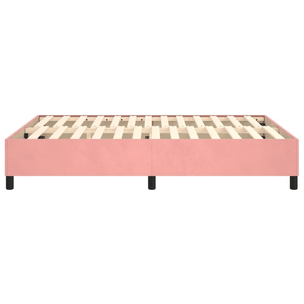 vidaXL Estructura de Cama con Somier, Somier de Matrimonio de Listones, Base de Cama Tapizada, Mueble para Dormitorio Hogar, Terciopelo Rosa 140x190 cm