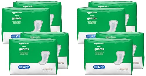 Image of Amazon Basics Men's Incontinence Guards, Maximum Absorbency, 416 Count, (8 Packs of 52)