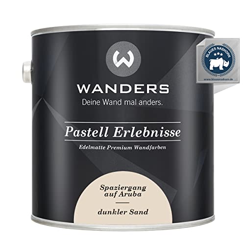 Wanders Pastell Erlebnisse 2,5L - Dunkler Sand/Beige - Edelmatte Wandfarbe! Küchenmöbellack und Möbelfarbe. Kreidefarbe für Holz & mehr. Hohe Deckkraft, schnell trocknend