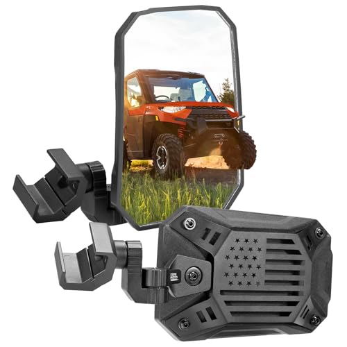 KEMIMOTO UTV Side Mirrors Upgraded 8.4 x 5.7 Wide View for Pro-fit Compatible with Polaris Ranger/General Can Am Defender/Commander/Maverick CFMOTO Uforce Fit in Windshield Not for Roll-Bar