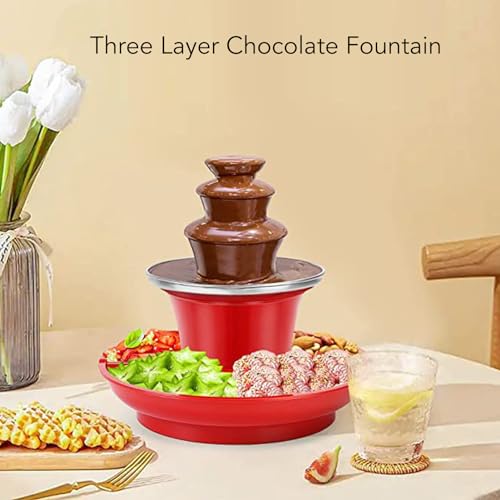Jectse Three Layer Chocolate Sauce Fountain, High Capacity Stainless Steel Chocolate Sauce Fondue Fountain, Multi Functional Chocolate Sauce Fountain for Party Games Night Christmas