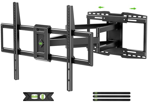 Image of USX MOUNT 8 inch Sliding Design /Heavy Duty Full Motion TV Wall Mount for 32-120 inch TVs, Ultra-Large Dual Arm Mount for 16 /18 /24 inch Studs with Swivel,Tilt&Level /Preassembled, Max VESA 900x600 up to 165lbs