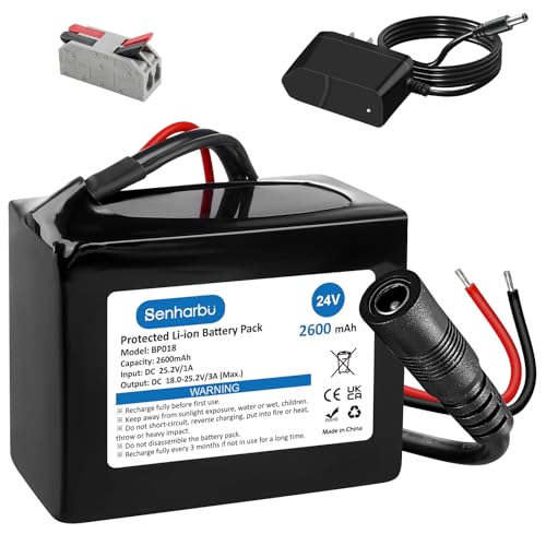 Senharbu 24V 2.6Ah Lithium Ion Battery 24 Volt Rechargeable Battery