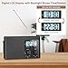 DreamSky AM FM Radio Portable - Shortwave Radio Battery Powered or Plug in Wall for Home Outdoor, Strong Reception, Large Dial Easy to Use, Digital Time Display, Transistor Antenna, Seniors Small Gfit