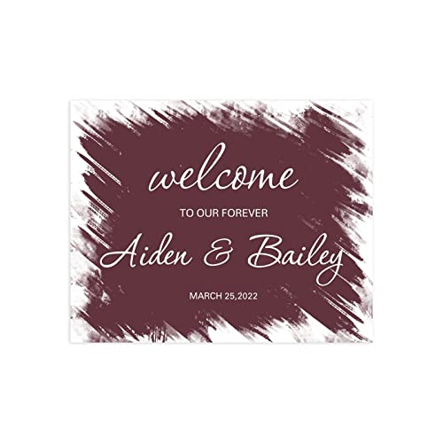 Panneau de bienvenue pour mariage simple personnalisé 30x45cm chic - 2